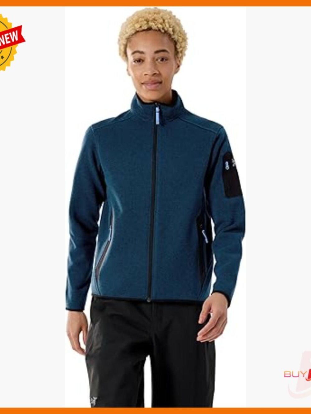 Recycled Fleece Cardigan, Durable Midlayer, Breathable, Stretch Fit